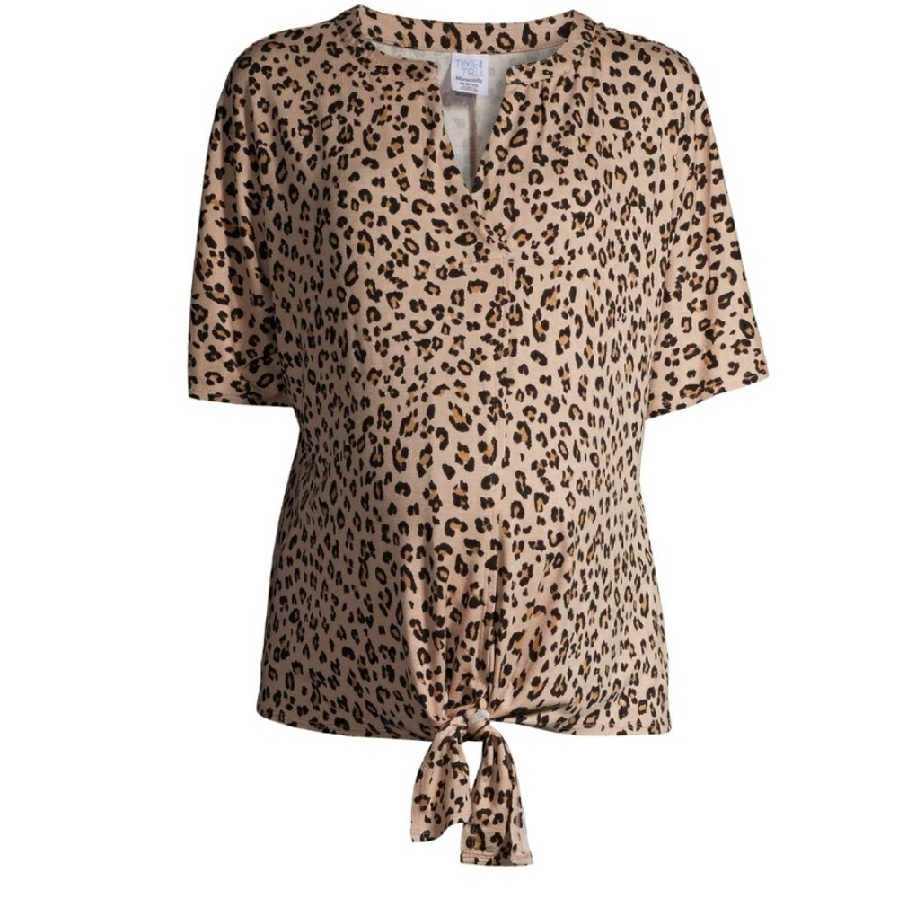 Time and tru maternity sleeve tie front top shirt